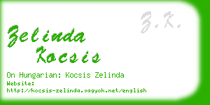 zelinda kocsis business card